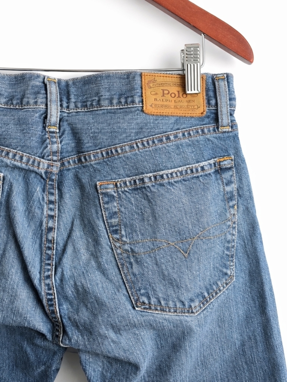 Polo Ralph Lauren Varick Slim Straight Jeans Pants Mens 32X30 Blue Denim Casual